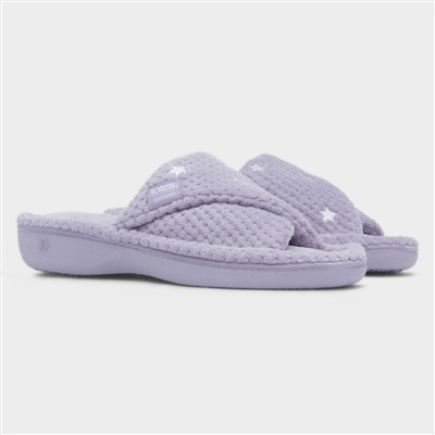 Popcorn Turnover Womens Lilac Mule Slipper