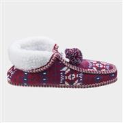 Divaz Womens Lapland Knitted Slipper in Red (Click For Details)