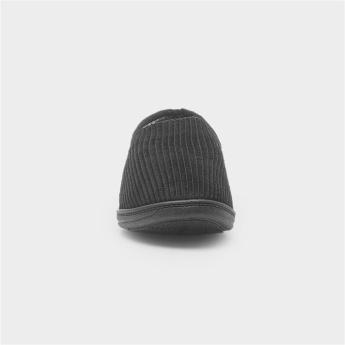 Harry Mens Black Wide Fit Full Slipper