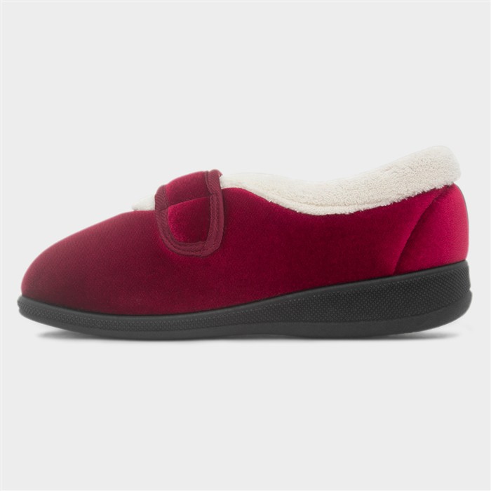 Matilda Womens Wine Wide Fit Slipper