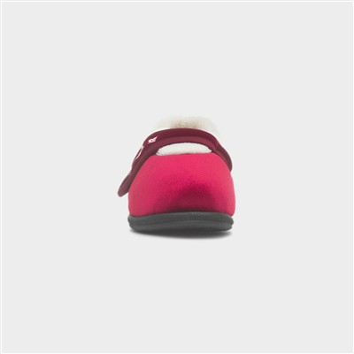 Matilda Womens Wine Wide Fit Slipper