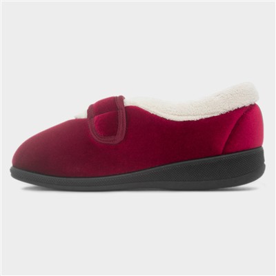Matilda Womens Wine Wide Fit Slipper