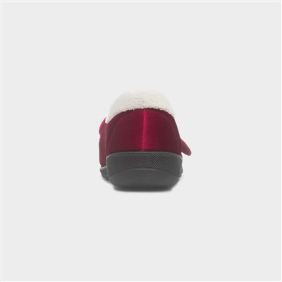 Matilda Womens Wine Wide Fit Slipper