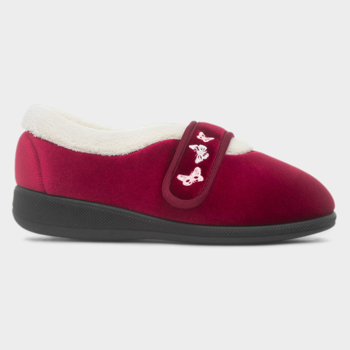 Matilda Womens Wine Wide Fit Slipper