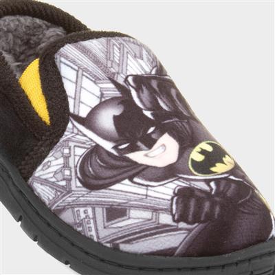 Batman Kids Black Character Slipper-699213 | Shoe Zone