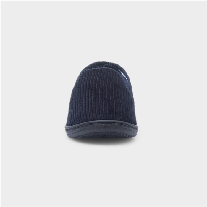 Harry Mens Navy Wide Fit Full Slipper