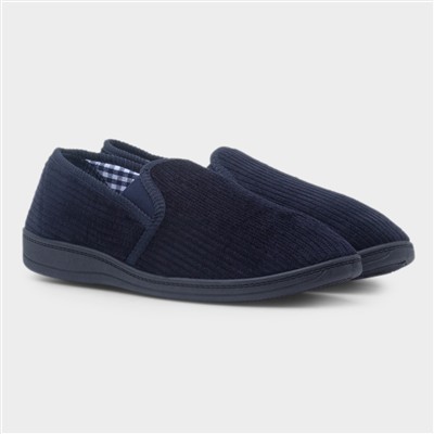 Harry Mens Navy Wider Fitting Slipper