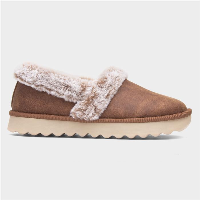 Skechers Women's Brown Cozy Up Chestnut Full Slipper Size 37