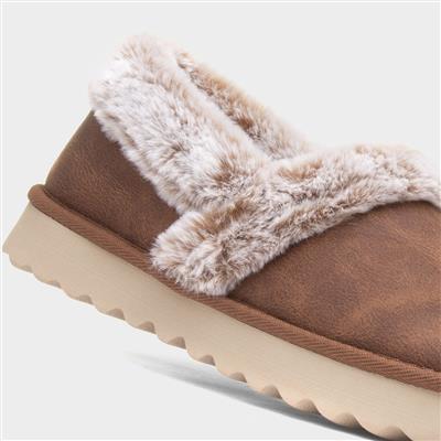 Cosy Up Womens Chestnut Full Slipper
