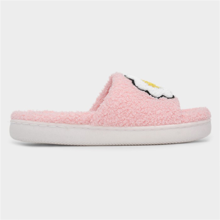 Happy Womens Pink Open Toe Slipper