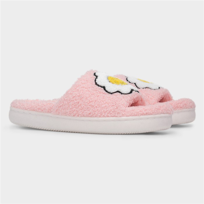 Happy Womens Pink Open Toe Slipper