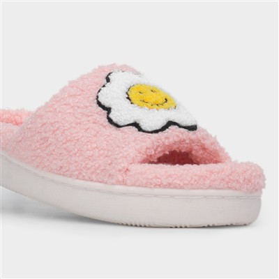 Happy Womens Pink Open Toe Slipper