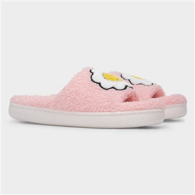 Happy Womens Pink Open Toe Slipper