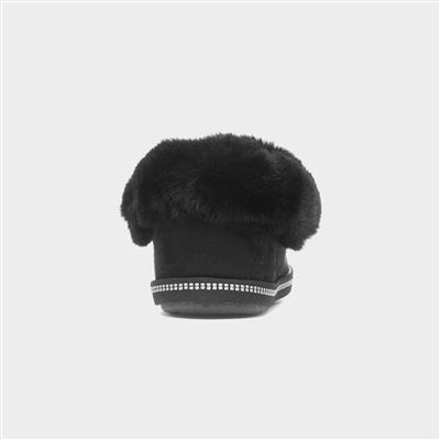 Cozy Campfire Womens Black Full Slipper