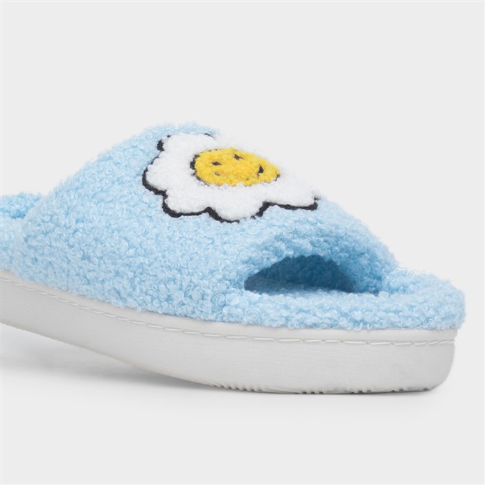 Happy Womens Blue Open Toe Slipper