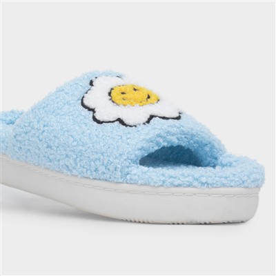 Happy Womens Blue Open Toe Slipper