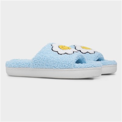Happy Womens Blue Open Toe Slipper