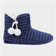 Divaz Saturn Womens Navy Knitted Bootie Slipper (Click For Details)