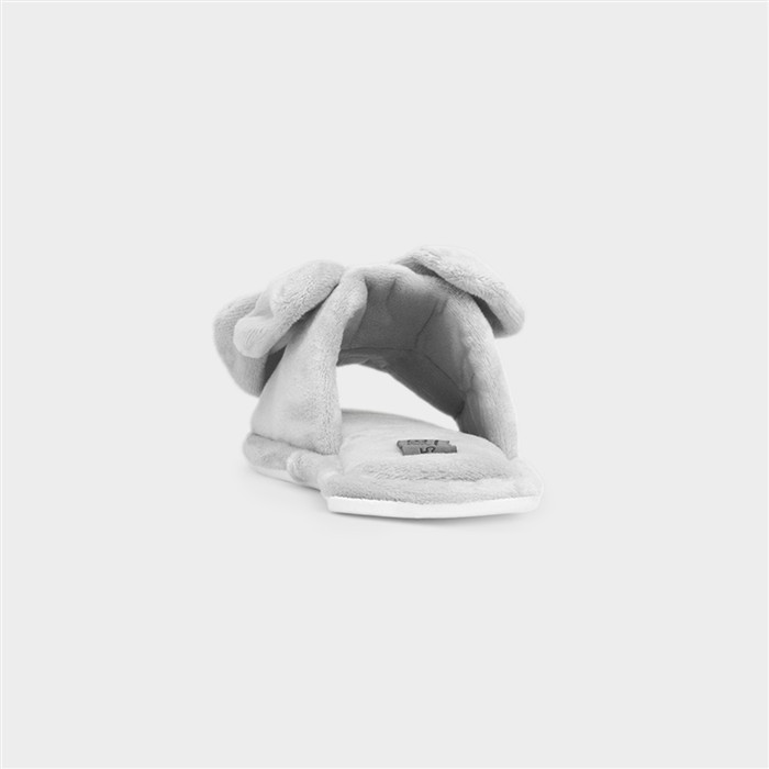 Fanfare Womens Grey Open Toe Mule Slipper