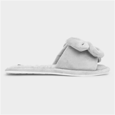 Fanfare Womens Grey Open Toe Mule Slipper