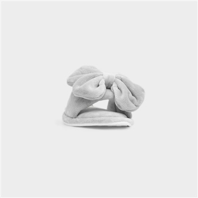 Fanfare Womens Grey Open Toe Mule Slipper