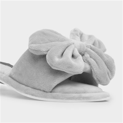 Fanfare Womens Grey Open Toe Mule Slipper
