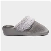 Totes Womens Grey Sparkle Mule Slipper (Click For Details)