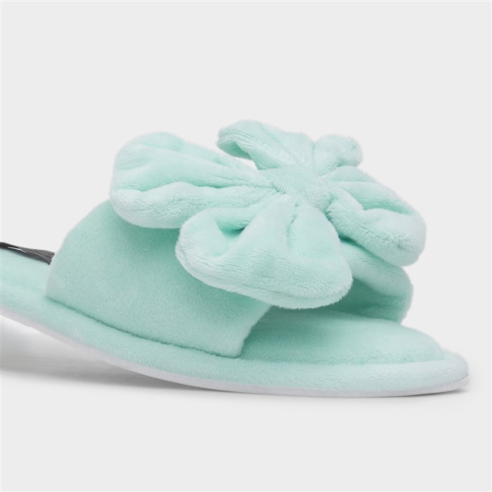 Fanfare Womens Mint Open Toe Mule Slipper