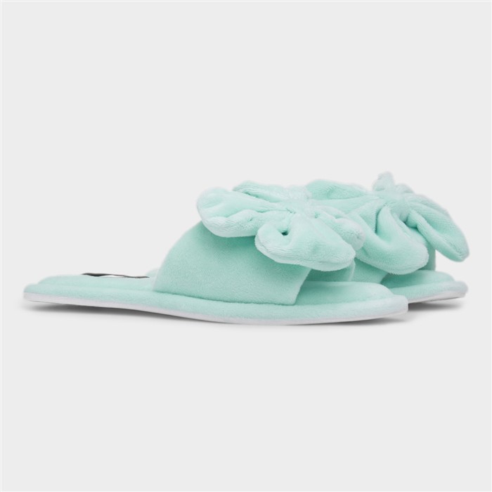 Fanfare Womens Mint Open Toe Mule Slipper