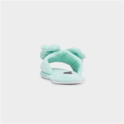 Fanfare Womens Mint Open Toe Mule Slipper