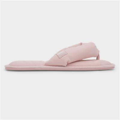 Womens Pink Toe Post Mule Slipper