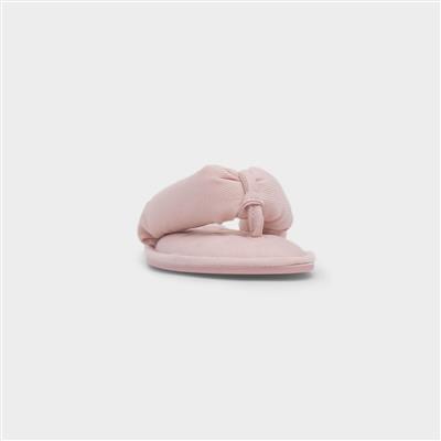 Womens Pink Toe Post Mule Slipper