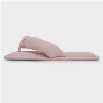 Womens Pink Toe Post Mule Slipper