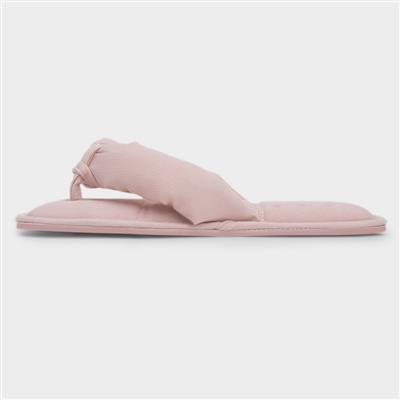 Womens Pink Toe Post Mule Slipper