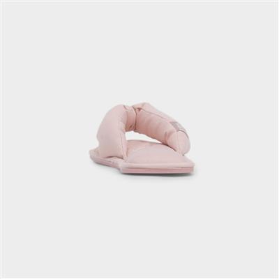 Womens Pink Toe Post Mule Slipper