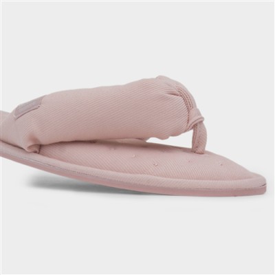 Womens Pink Toe Post Mule Slipper