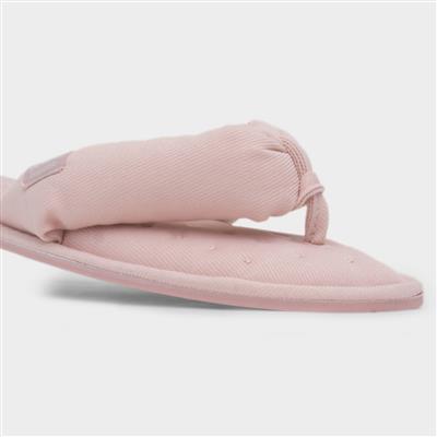 Womens Pink Toe Post Mule Slipper
