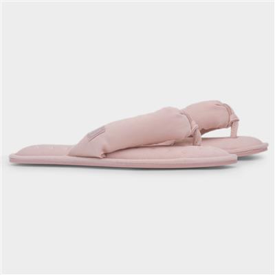 Womens Pink Toe Post Mule Slipper