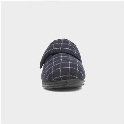 Dennis Mens Navy Wider Fit Slipper