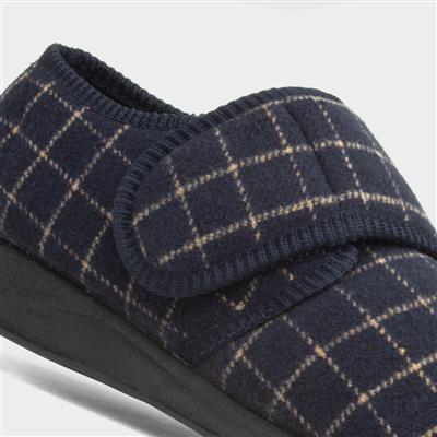 Dennis Mens Navy Wider Fit Slipper