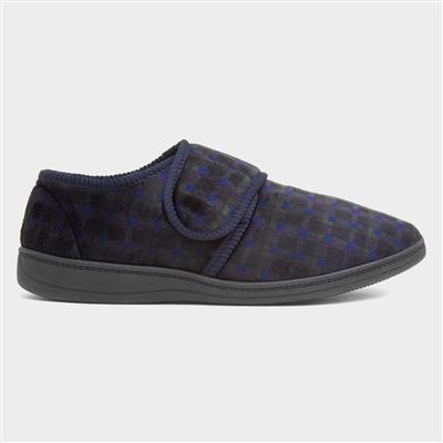 Vernon Mens Navy Wide Fit Slipper