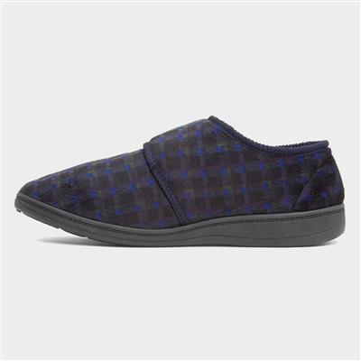 Vernon Mens Navy Wider Fitting Slipper