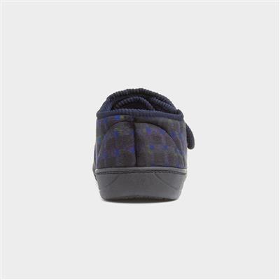 Vernon Mens Navy Wider Fitting Slipper