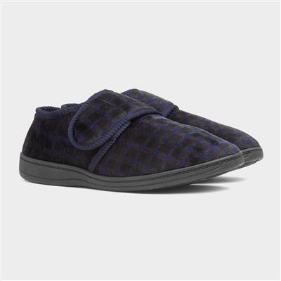 Vernon Mens Navy Wider Fitting Slipper