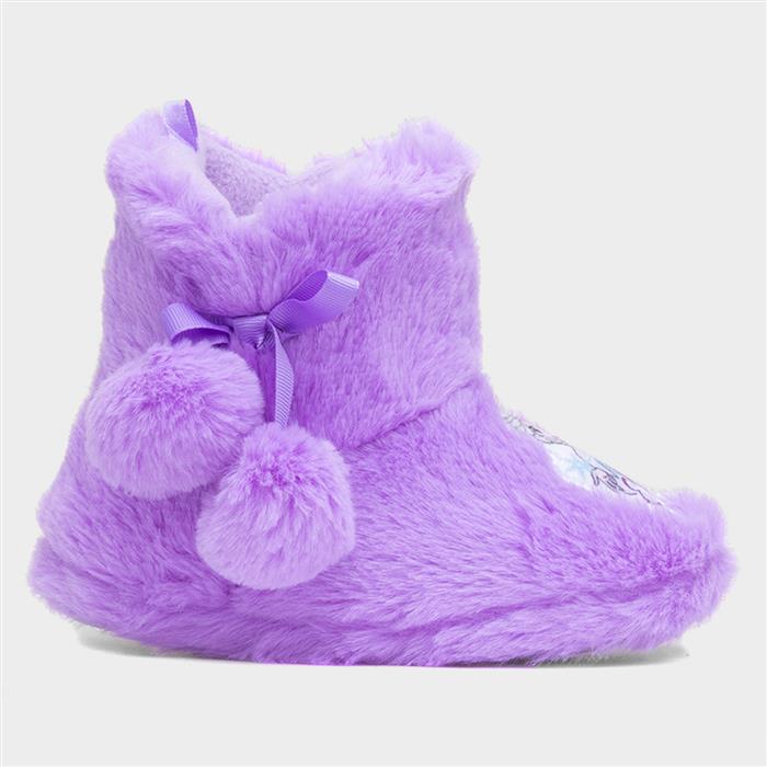 Disney Frozen Purple Kids Bootie Slipper Size 25