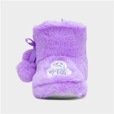 Kids Purple Bootie Slipper