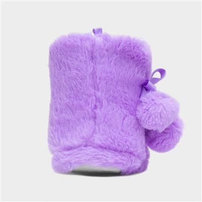 Kids Purple Bootie Slipper