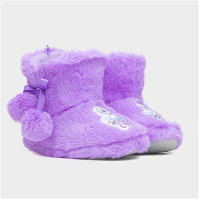 Kids Purple Bootie Slipper