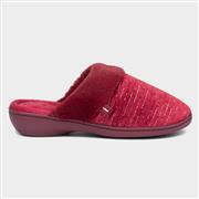 Totes Sparkle Womens Red Mule Slippers (Click For Details)