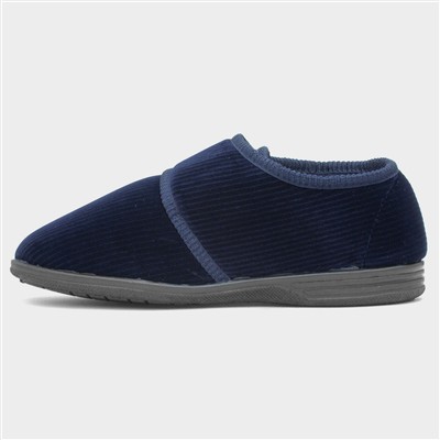Zak Mens Navy Wider Fitting Slipper